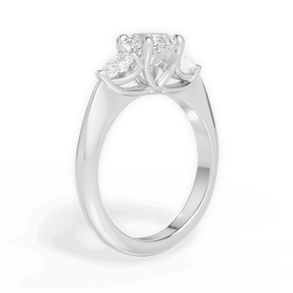 14kt White Gold/18kt White Gold/Platinum/asscher/front
