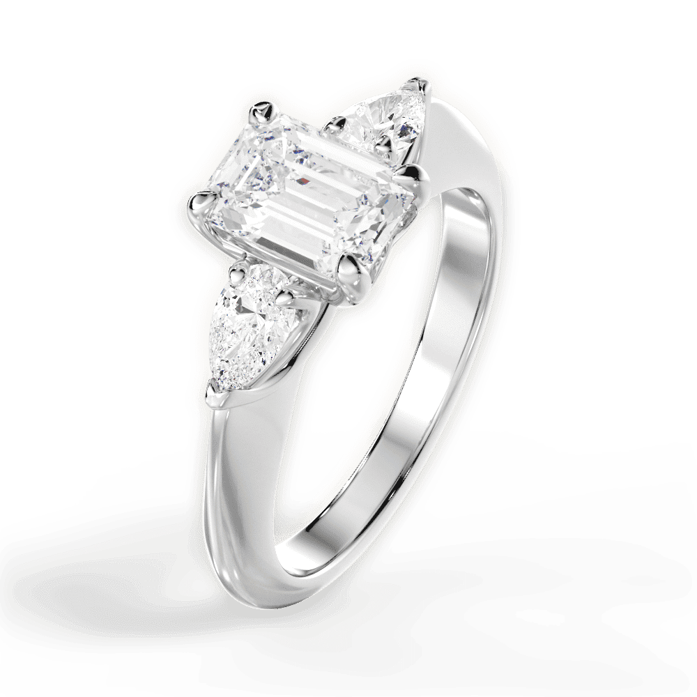 14kt White Gold/18kt White Gold/Platinum/emerald/perspective