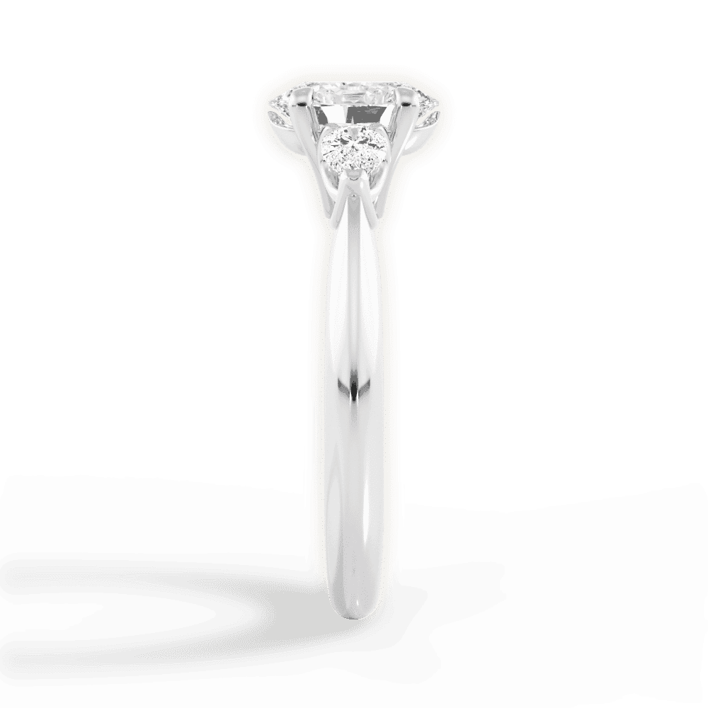 14kt White Gold/18kt White Gold/Platinum/oval/side