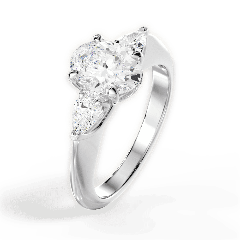14kt White Gold/18kt White Gold/Platinum/oval/perspective