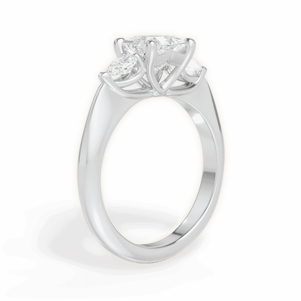14kt White Gold/18kt White Gold/Platinum/princess/front