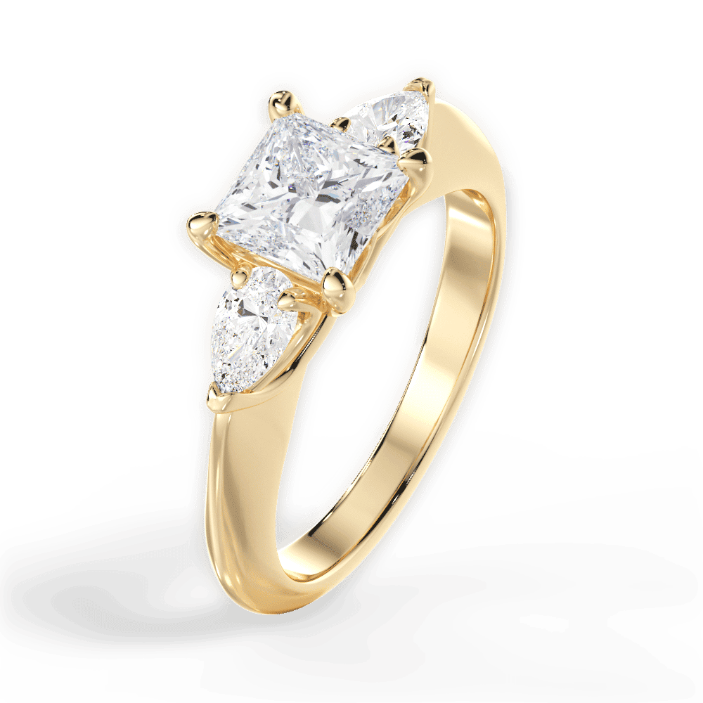 14kt Yellow Gold/18kt Yellow Gold/princess/perspective