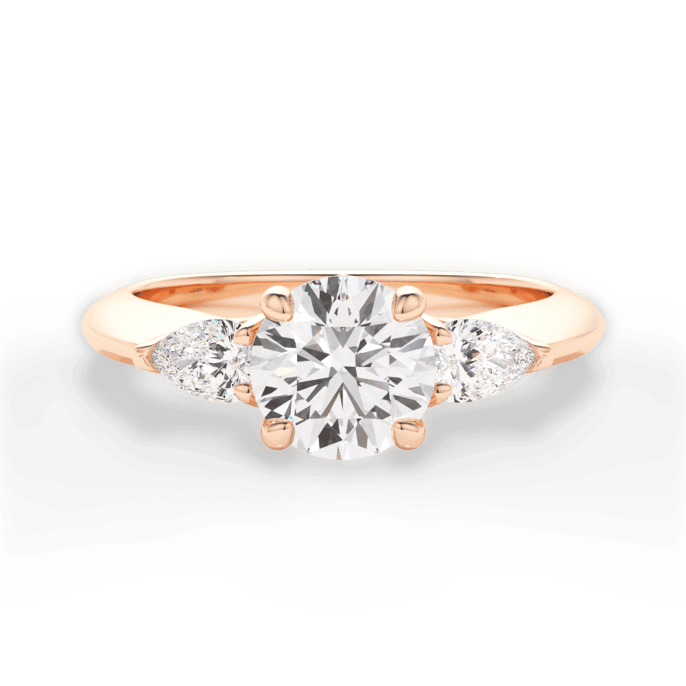 14kt Rose Gold/18kt Rose Gold/round/top