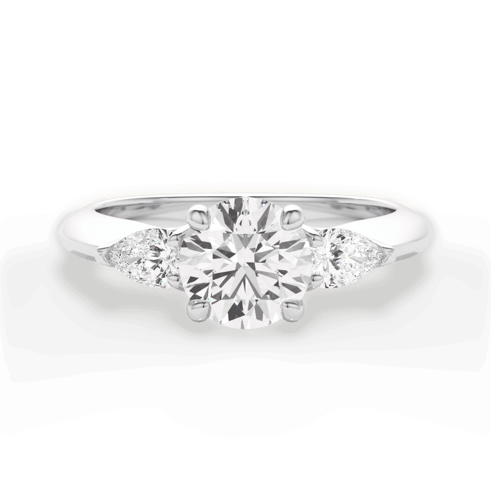 14kt White Gold/18kt White Gold/Platinum/round/top