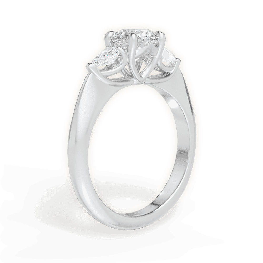 14kt White Gold/18kt White Gold/Platinum/round/front