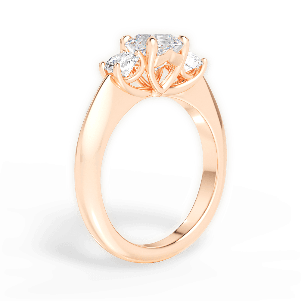14kt Rose Gold/18kt Rose Gold/asscher/front