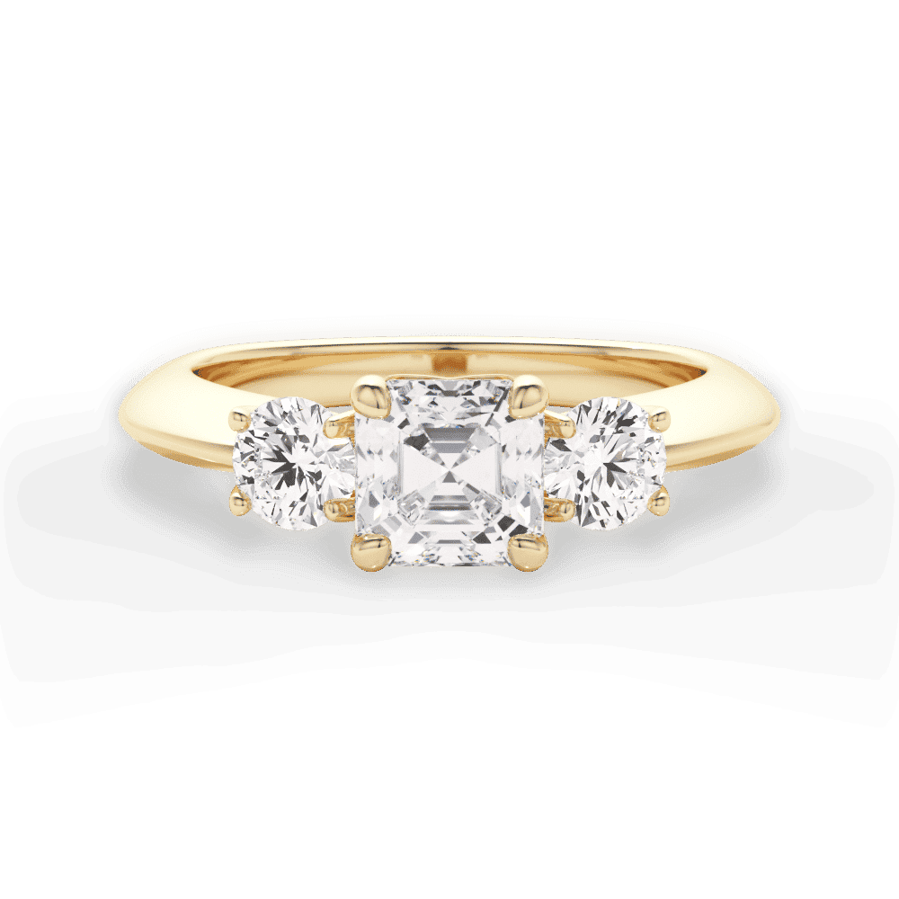 14kt Yellow Gold/18kt Yellow Gold/asscher/top