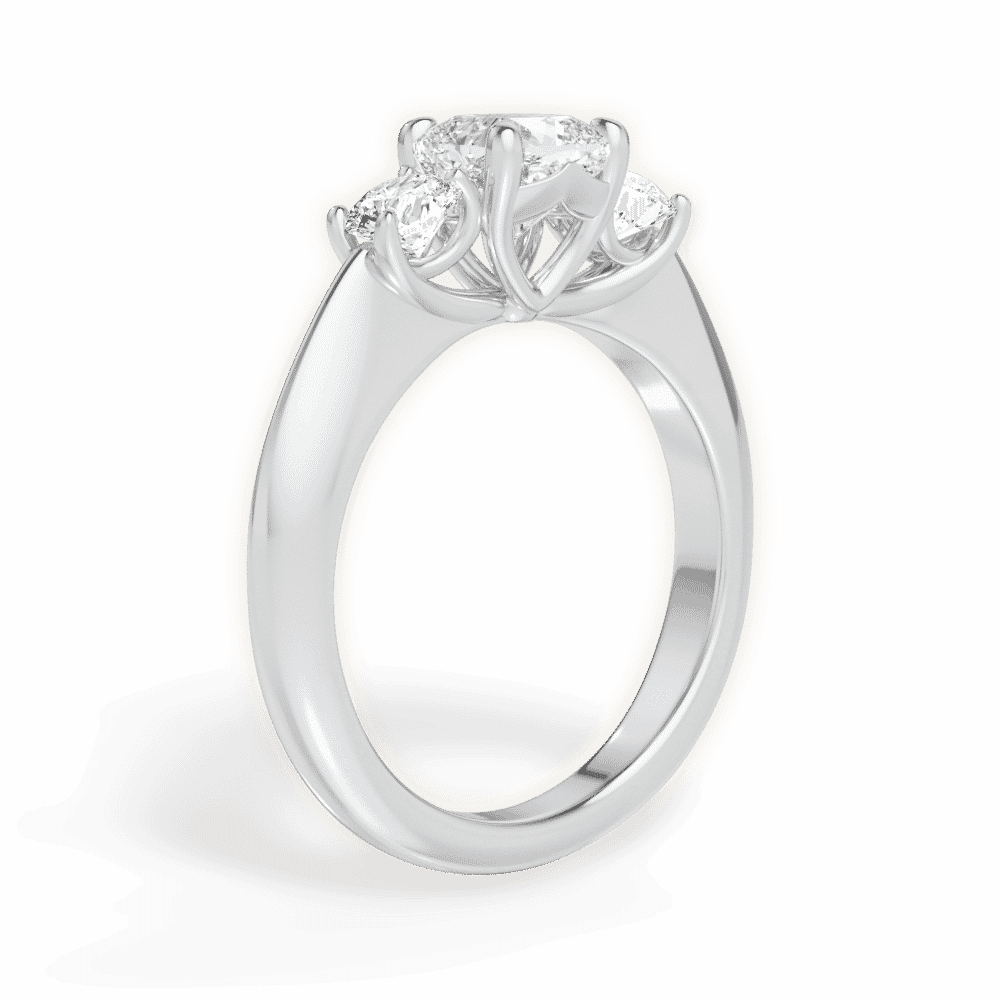 14kt White Gold/18kt White Gold/Platinum/cushion/front
