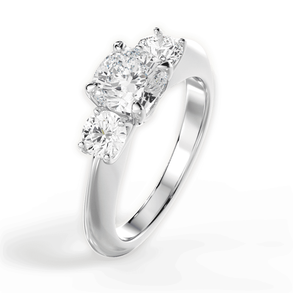 14kt White Gold/18kt White Gold/Platinum/cushion/perspective