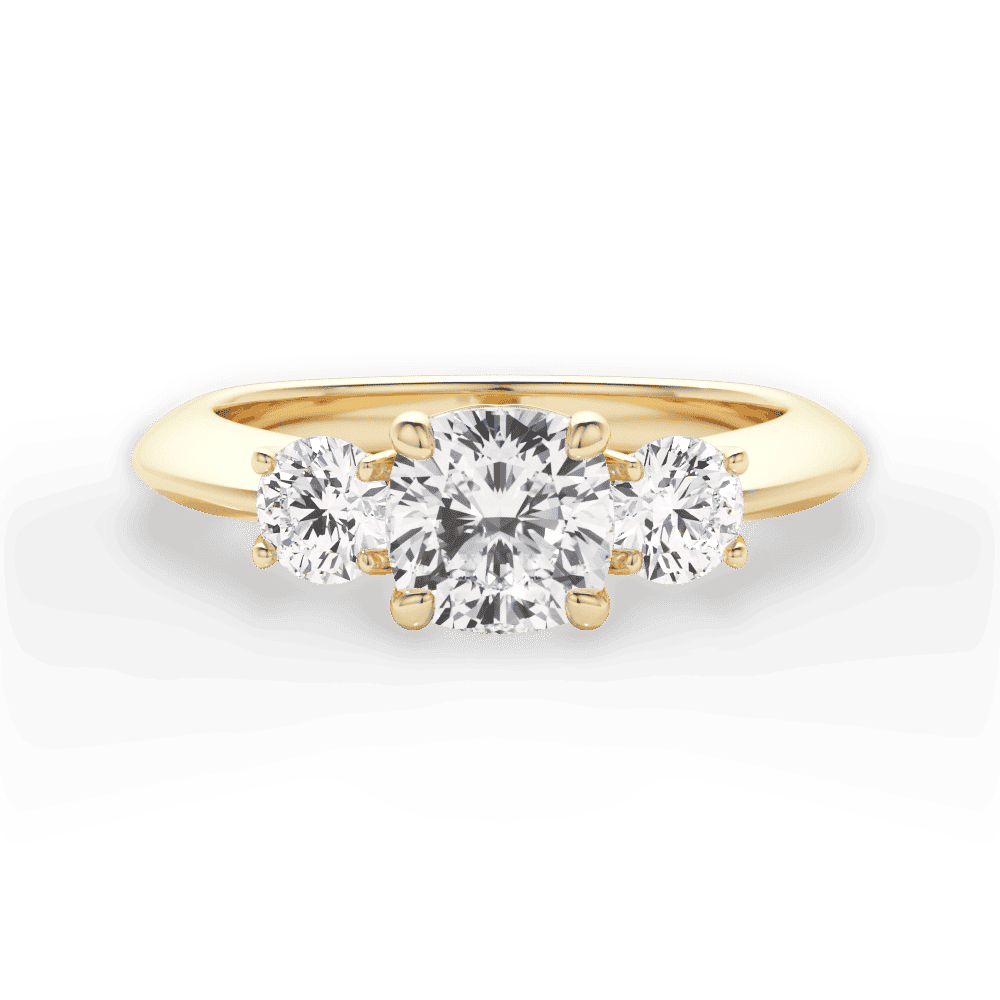 14kt Yellow Gold/18kt Yellow Gold/cushion/top