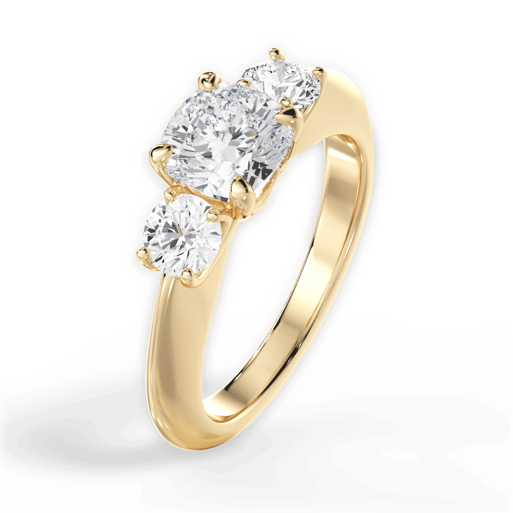 14kt Yellow Gold/18kt Yellow Gold/cushion/perspective