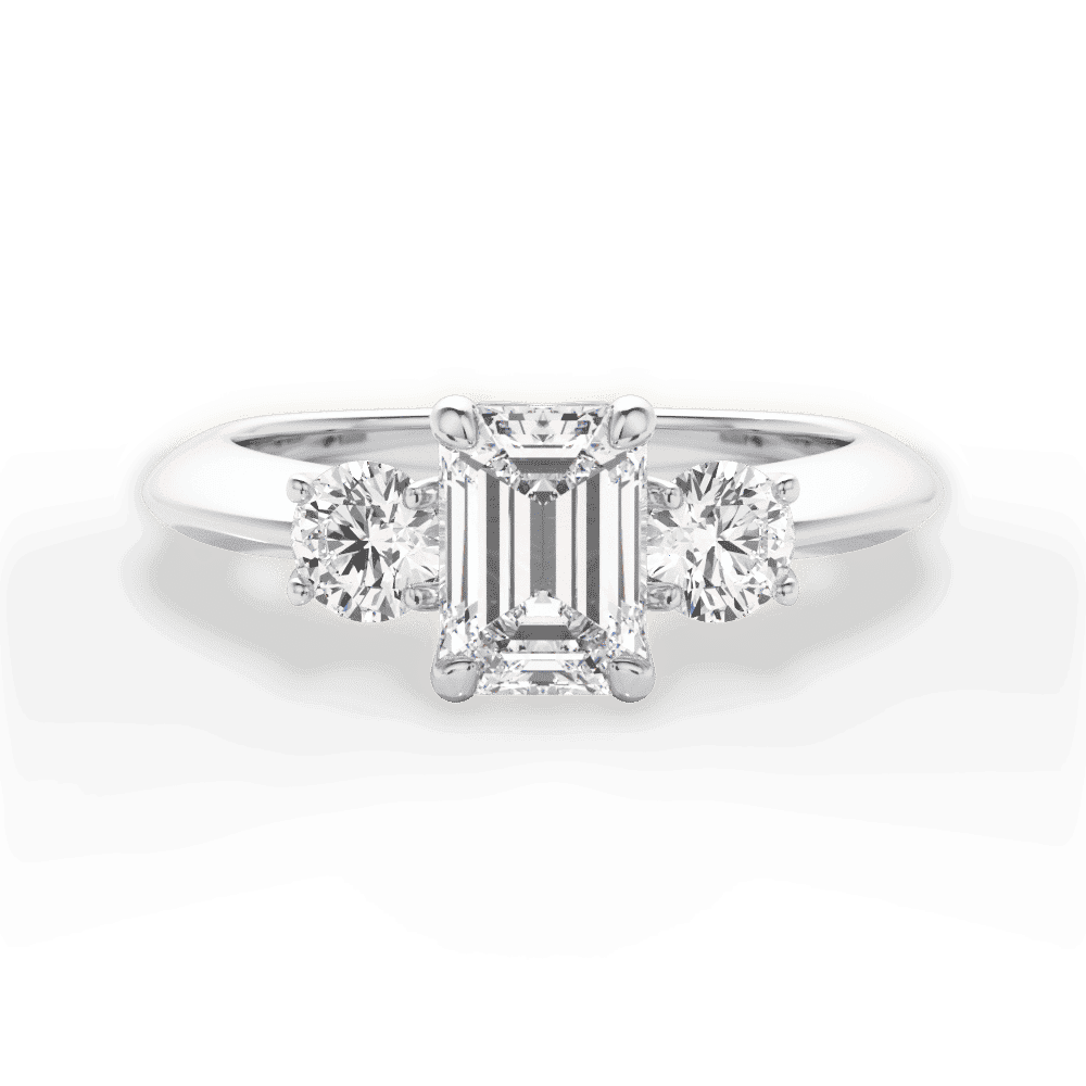 14kt White Gold/18kt White Gold/Platinum/emerald/top