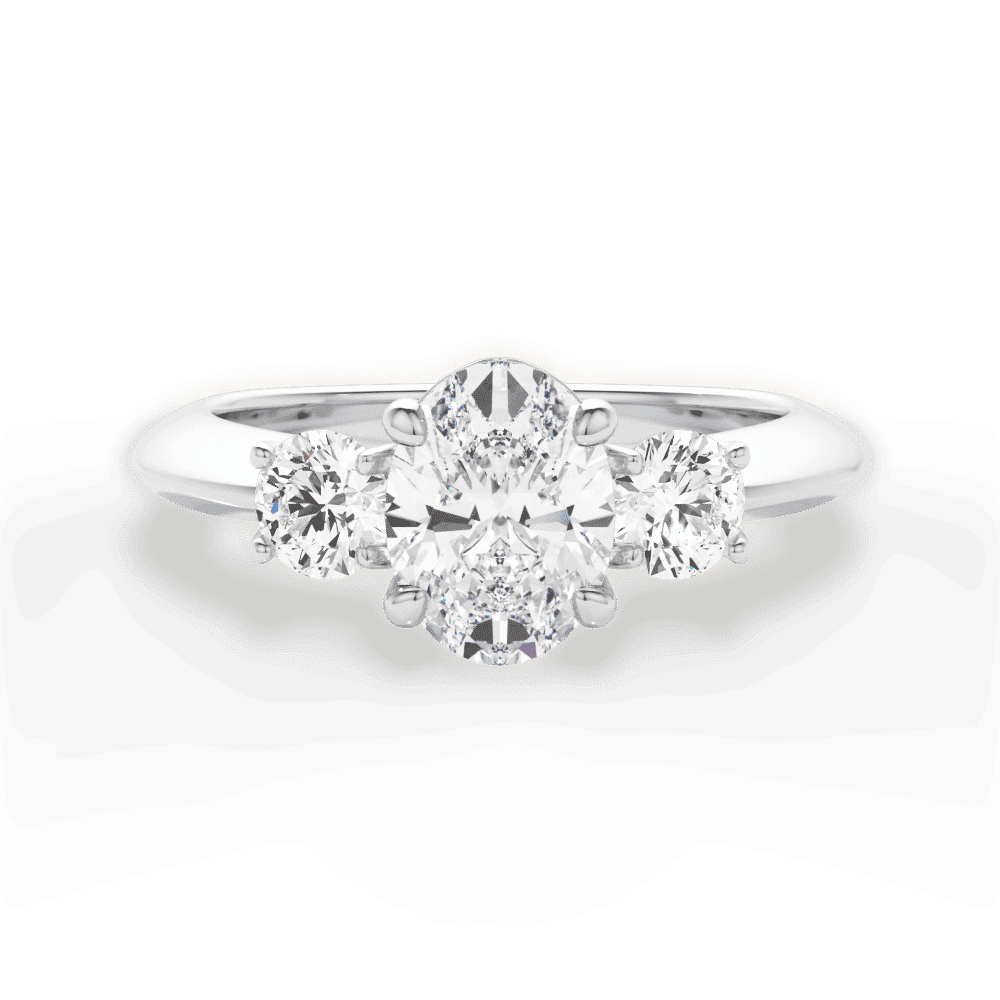 14kt White Gold/18kt White Gold/Platinum/oval/top