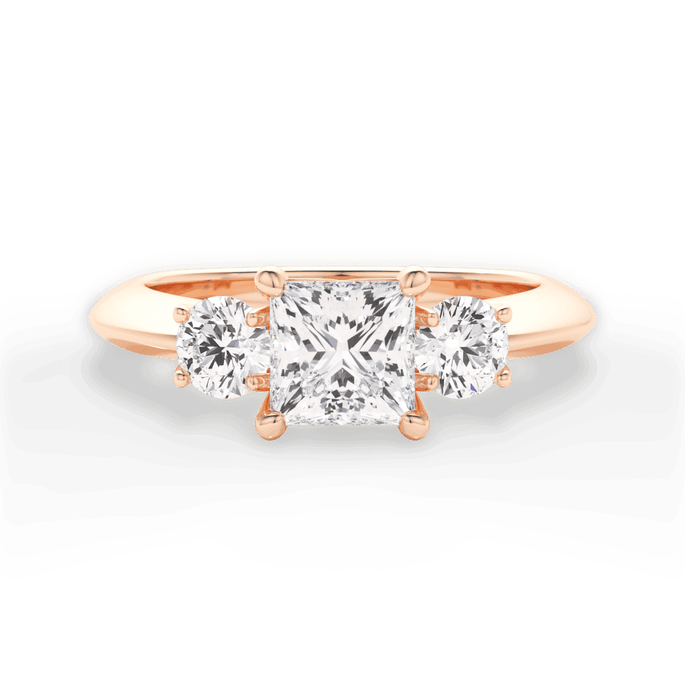 14kt Rose Gold/18kt Rose Gold/princess/top