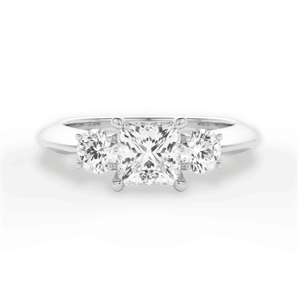 14kt White Gold/18kt White Gold/Platinum/princess/top