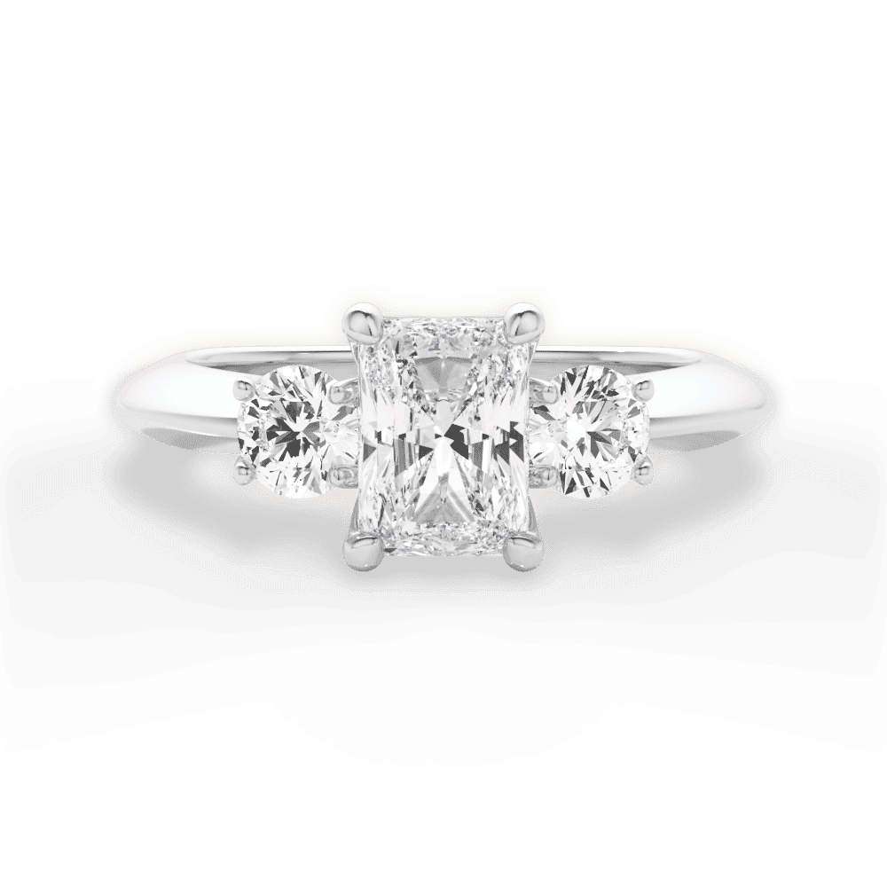 14kt White Gold/18kt White Gold/Platinum/radiant/top