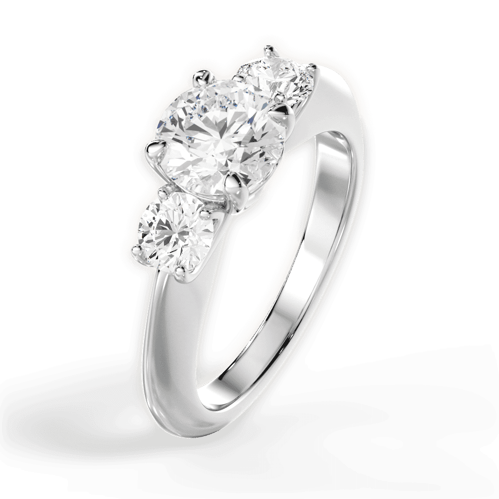 14kt White Gold/18kt White Gold/Platinum/round/perspective