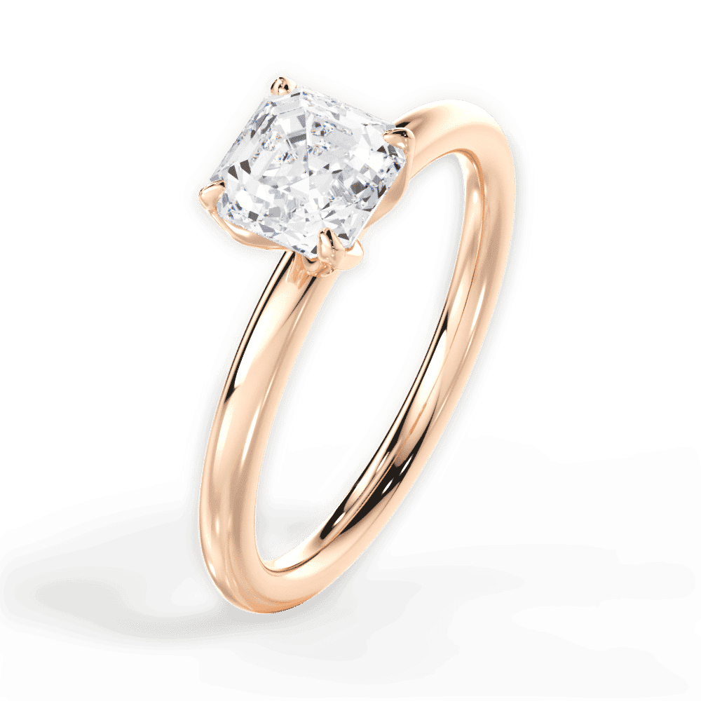14kt Rose Gold/18kt Rose Gold/asscher/perspective