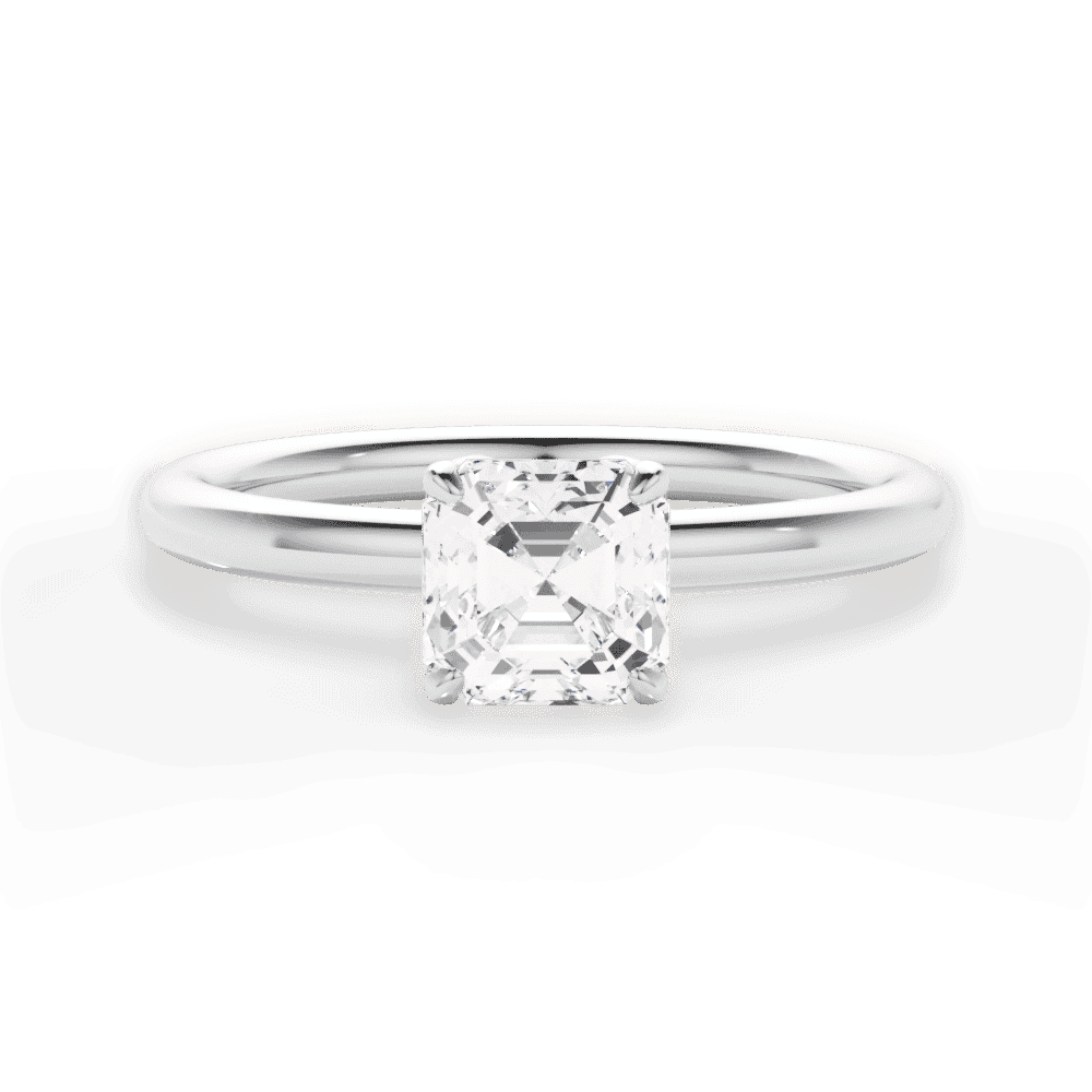 14kt White Gold/18kt White Gold/Platinum/asscher/top