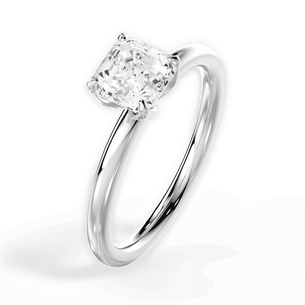 14kt White Gold/18kt White Gold/Platinum/asscher/perspective