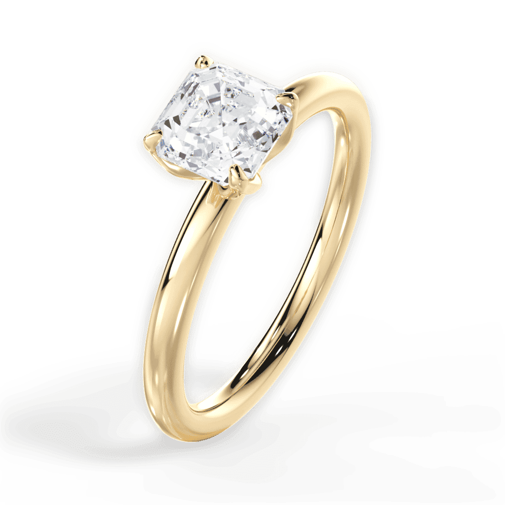 14kt Yellow Gold/18kt Yellow Gold/asscher/perspective