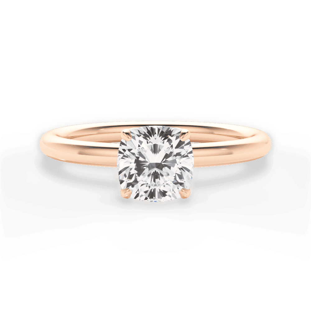 14kt Rose Gold/18kt Rose Gold/cushion/top