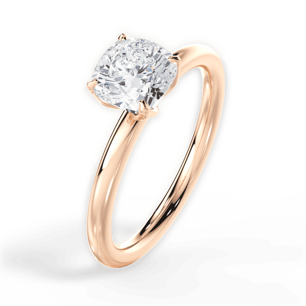 14kt Rose Gold/18kt Rose Gold/cushion/perspective