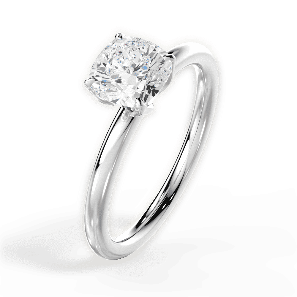 14kt White Gold/18kt White Gold/Platinum/cushion/perspective