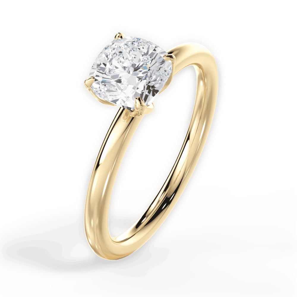 14kt Yellow Gold/18kt Yellow Gold/cushion/perspective