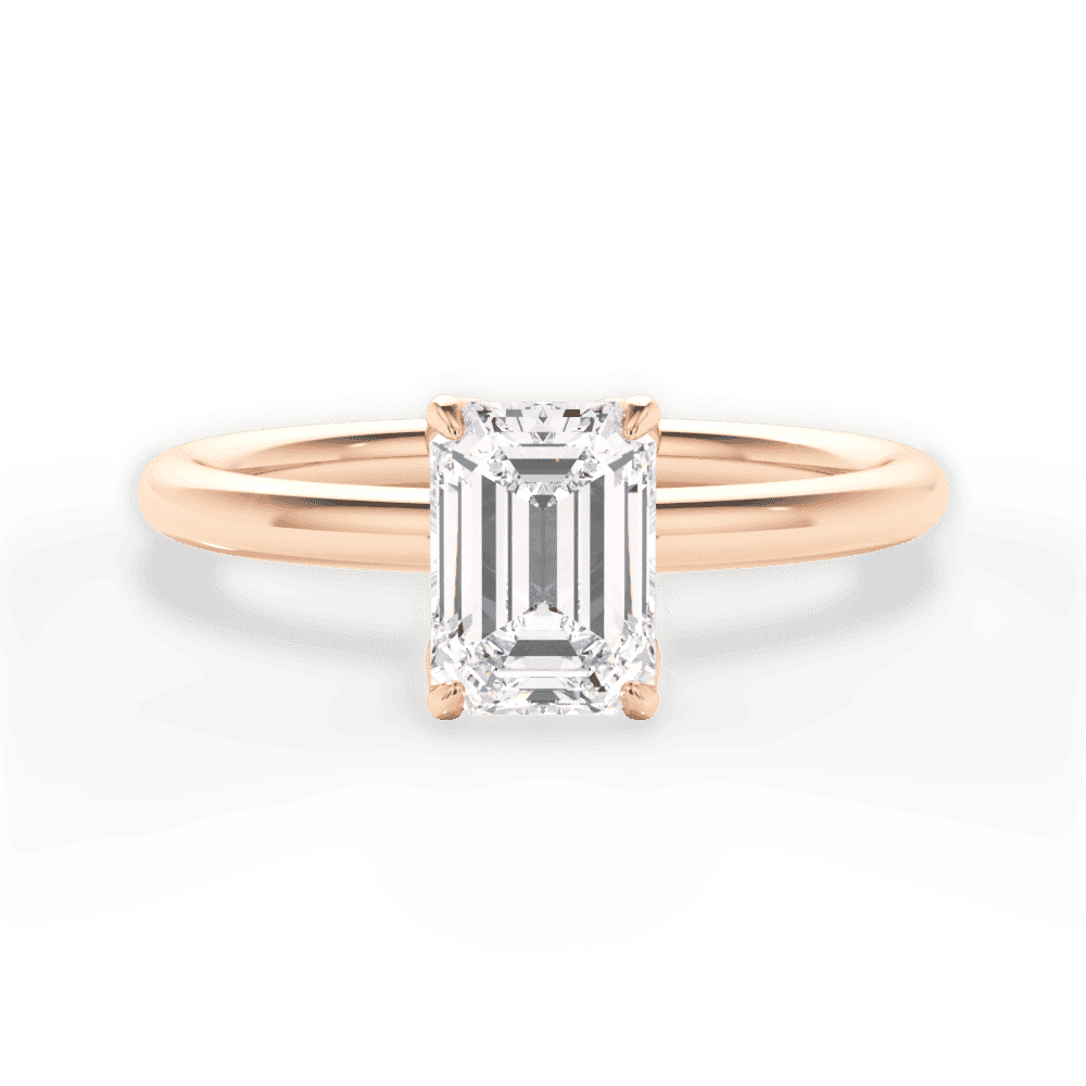 14kt Rose Gold/18kt Rose Gold/emerald/top