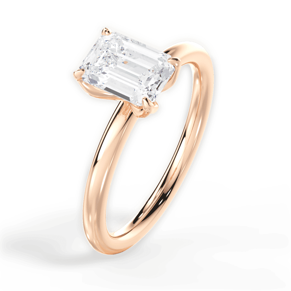 14kt Rose Gold/18kt Rose Gold/emerald/perspective