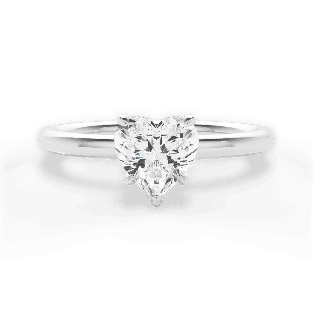 14kt White Gold/18kt White Gold/Platinum/heart/top