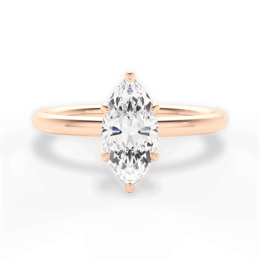 14kt Rose Gold/18kt Rose Gold/marquise/top