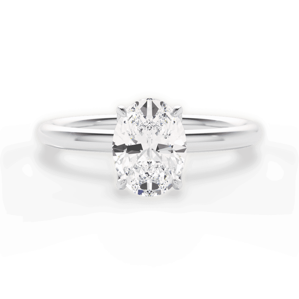 14kt White Gold/18kt White Gold/Platinum/oval/top