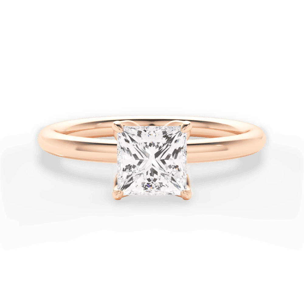 14kt Rose Gold/18kt Rose Gold/princess/top