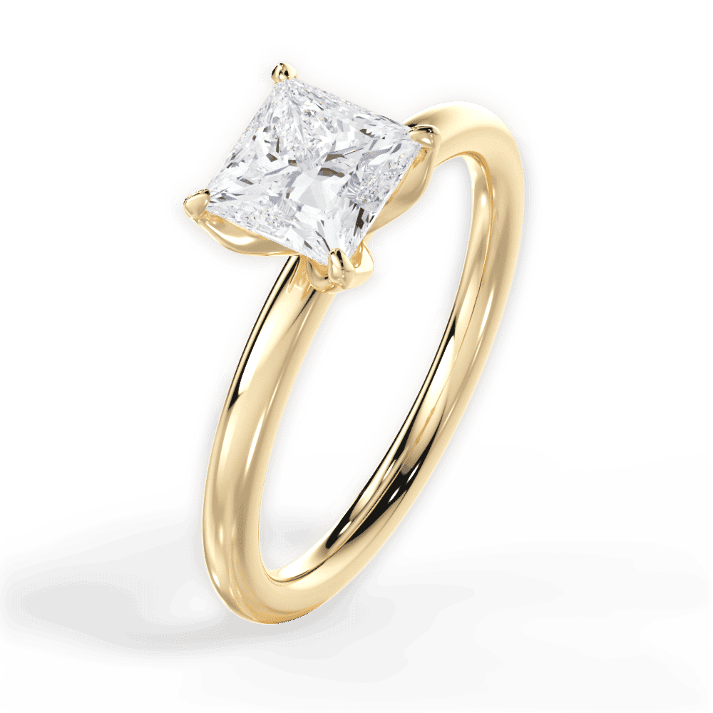 14kt Yellow Gold/18kt Yellow Gold/princess/perspective