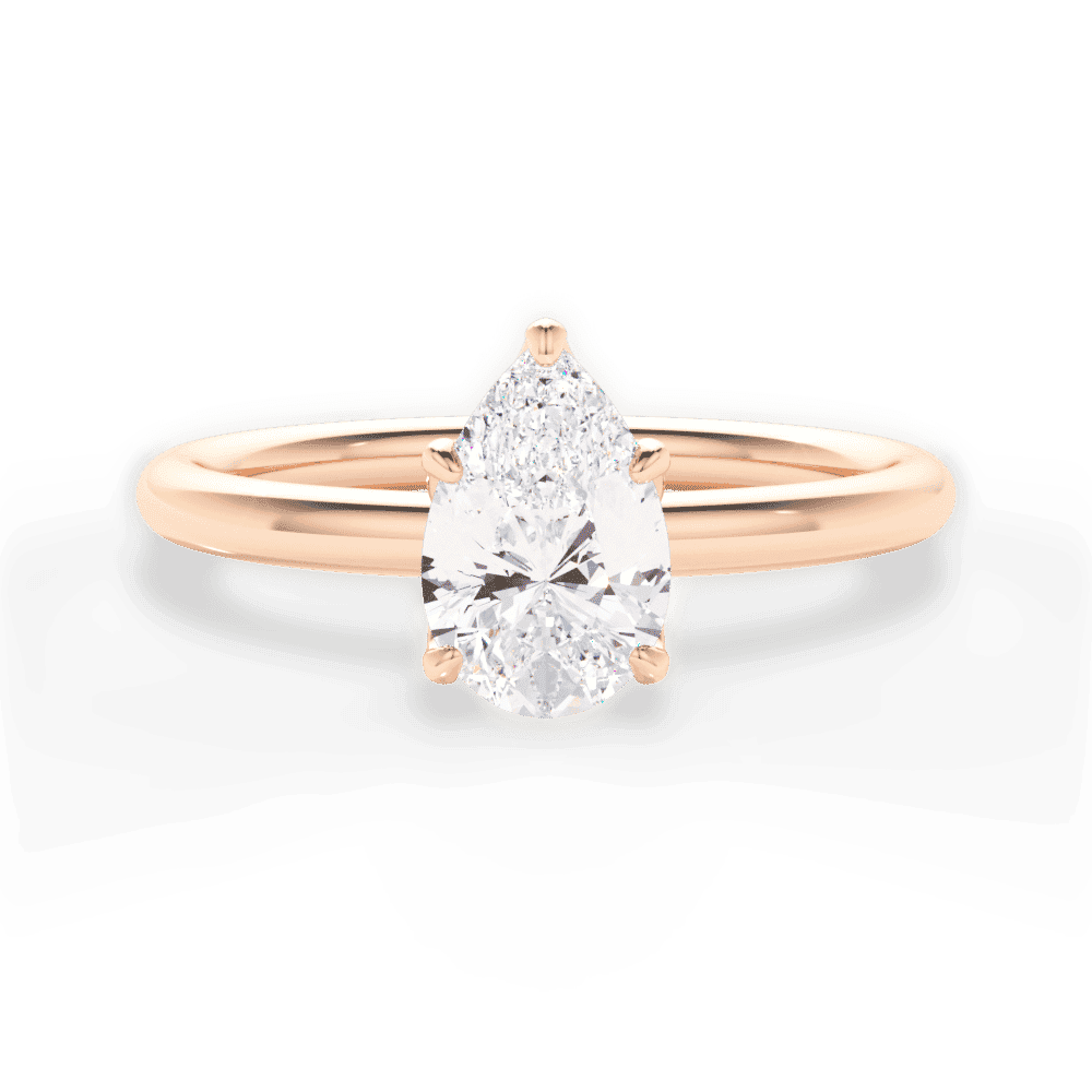 14kt Rose Gold/18kt Rose Gold/pear/top