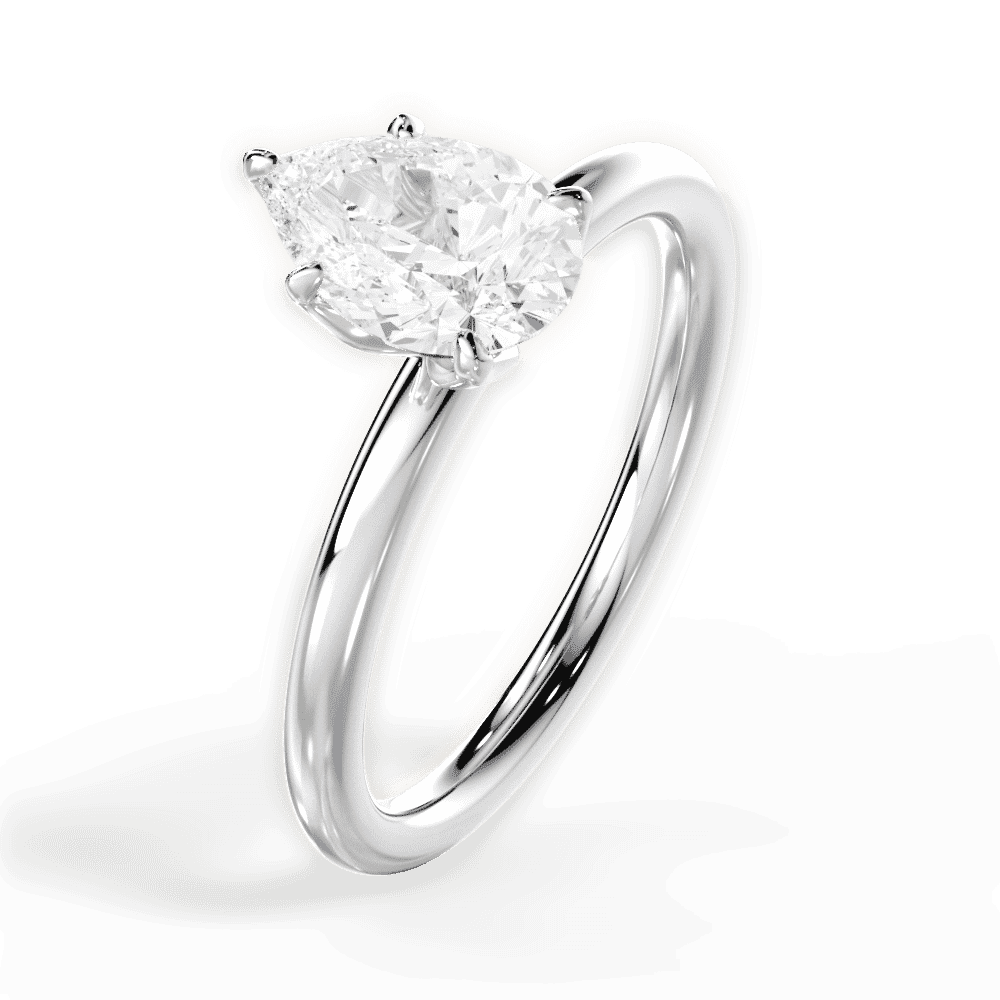 14kt White Gold/18kt White Gold/Platinum/pear/perspective