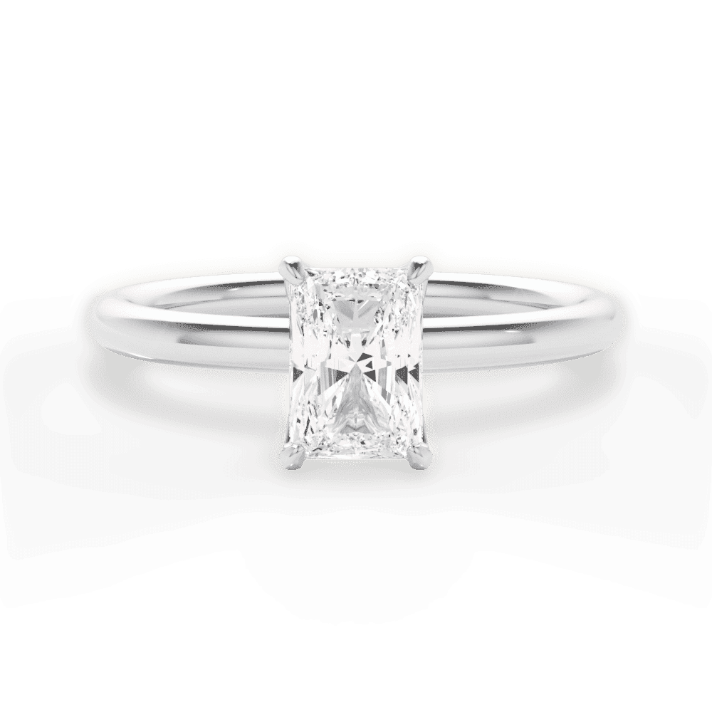 14kt White Gold/18kt White Gold/Platinum/radiant/top