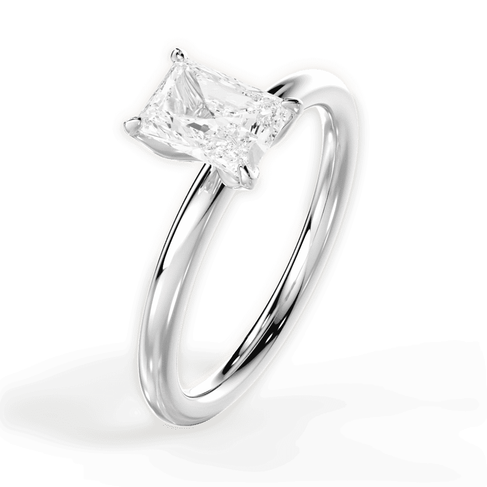 14kt White Gold/18kt White Gold/Platinum/radiant/perspective