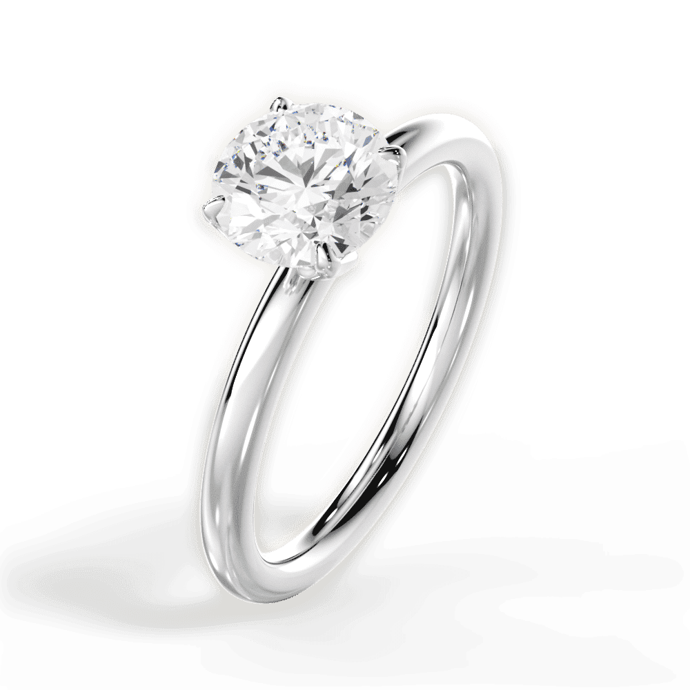 14kt White Gold/18kt White Gold/Platinum/round/perspective