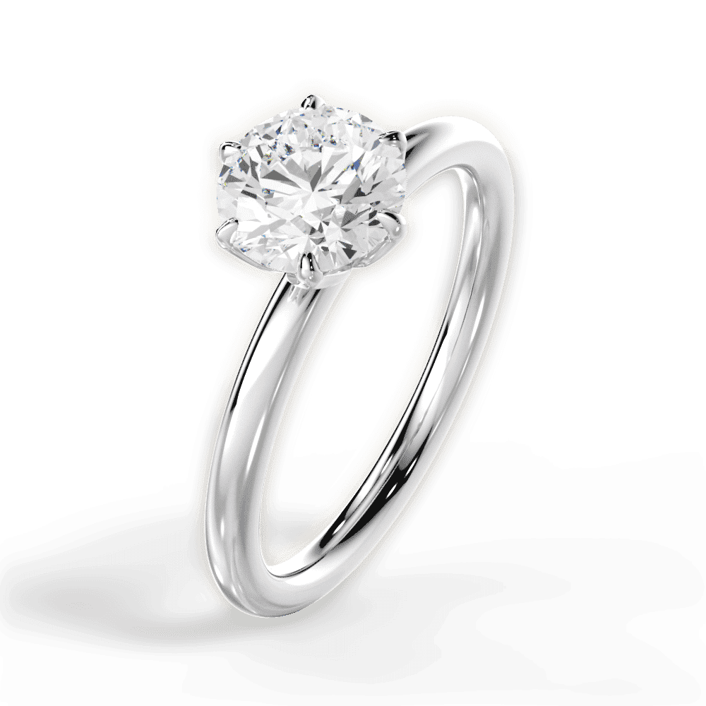 14kt White Gold/18kt White Gold/Platinum/round/perspective