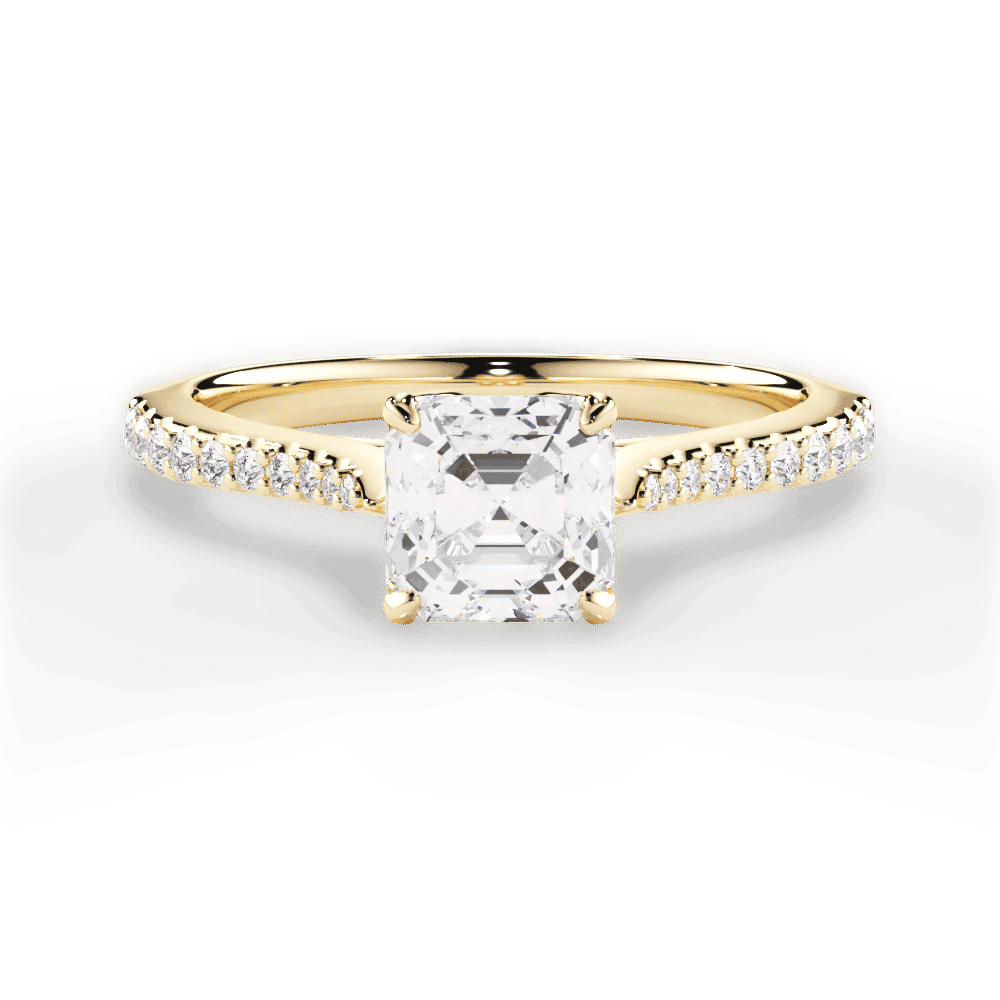 14kt Yellow Gold/18kt Yellow Gold/asscher/top