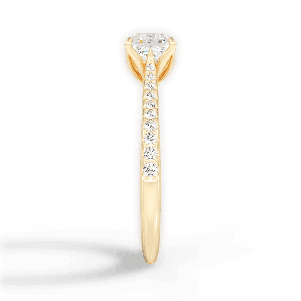 14kt Yellow Gold/18kt Yellow Gold/asscher/side