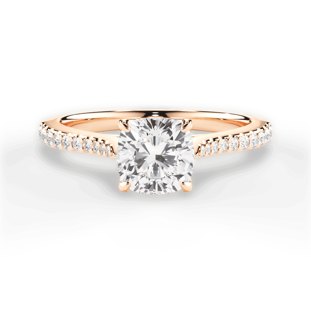 14kt Rose Gold/18kt Rose Gold/cushion/top
