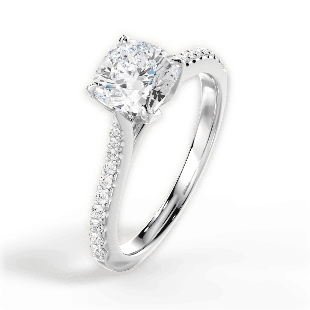 14kt White Gold/18kt White Gold/Platinum/cushion/perspective