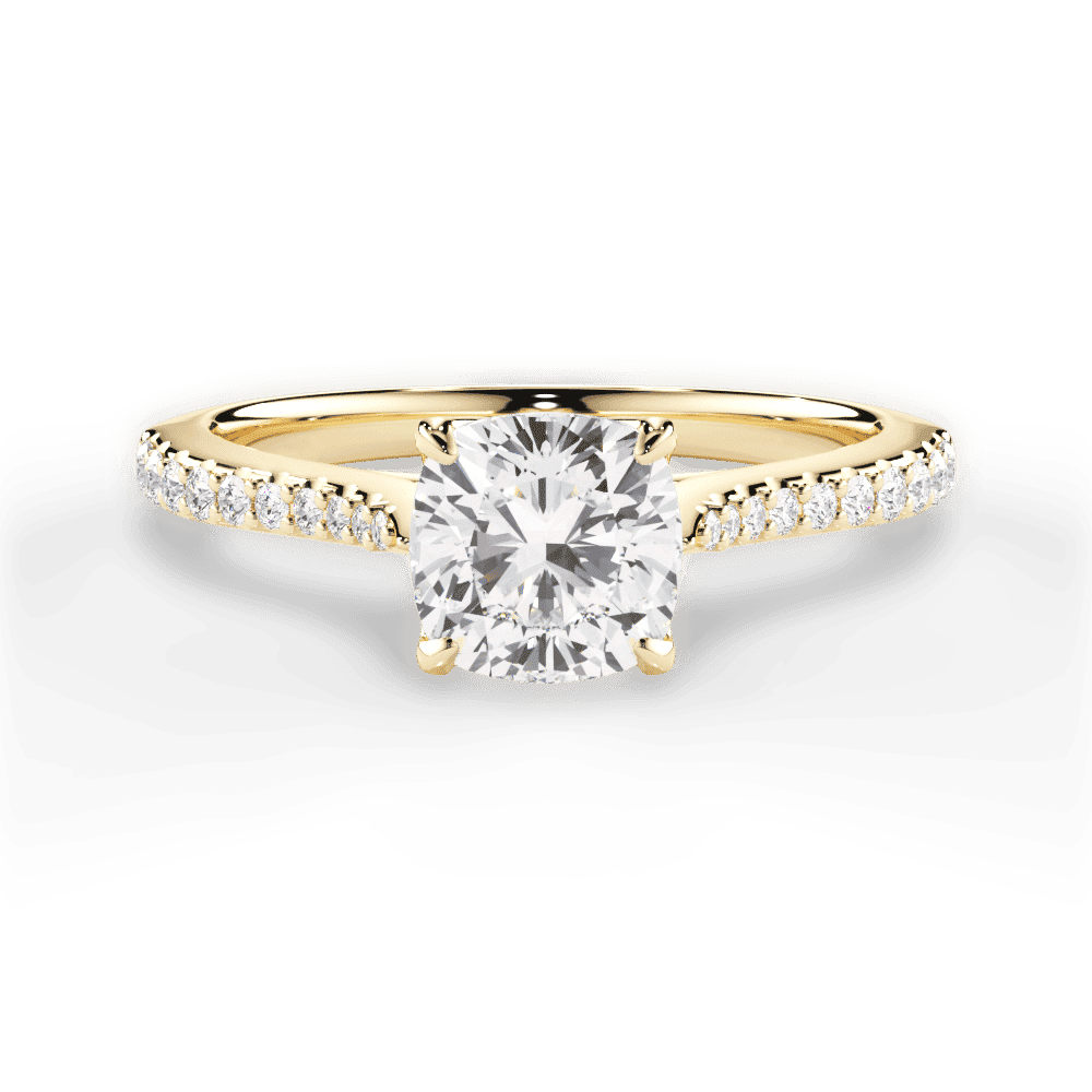 14kt Yellow Gold/18kt Yellow Gold/cushion/top