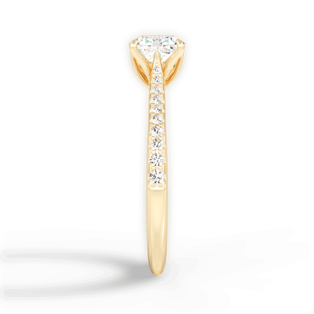 14kt Yellow Gold/18kt Yellow Gold/cushion/side