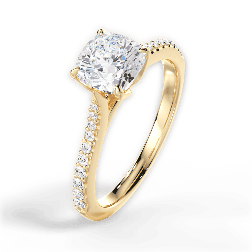 14kt Yellow Gold/18kt Yellow Gold/cushion/perspective