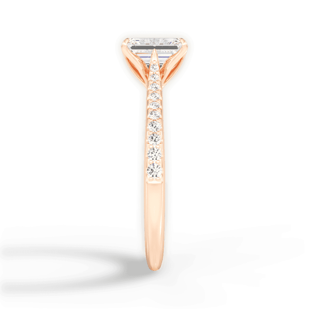 14kt Rose Gold/18kt Rose Gold/emerald/side
